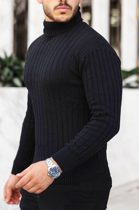 Мъжки пуловер RACHERO BLACK, Цвят: черен, IVET.BG - Твоят онлайн бутик.