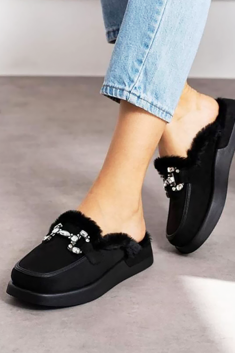 Дамски пантофи KARMINSA BLACK, Цвят: черен, IVET.BG - Твоят онлайн бутик.