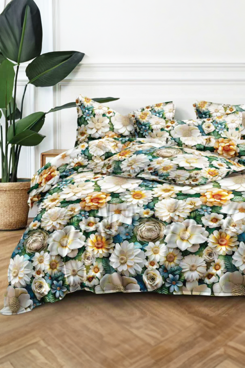 Спален комплект SERMOFY 200x220 cm памук - 3 части, Цвят: многоцветен, IVET.BG - Твоят онлайн бутик.