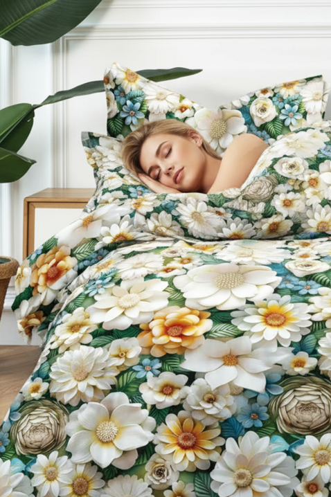 Спален комплект SERMOFY 200x220 cm памук - 3 части, Цвят: многоцветен, IVET.BG - Твоят онлайн бутик.