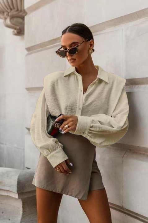 Дамска риза NOVELZA BEIGE, Цвят: беж, IVET.BG - Твоят онлайн бутик.