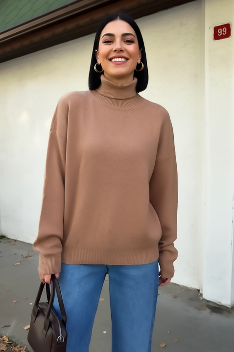 Пуловер VARSIONA CAMEL, Цвят: светлокафяв, IVET.BG - Твоят онлайн бутик.