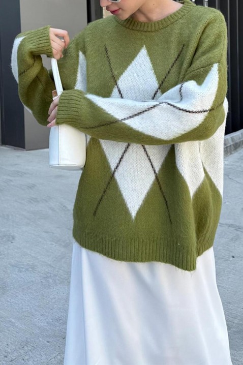 Пуловер KRIOFEGA GREEN, Цвят: зелен, IVET.BG - Твоят онлайн бутик.