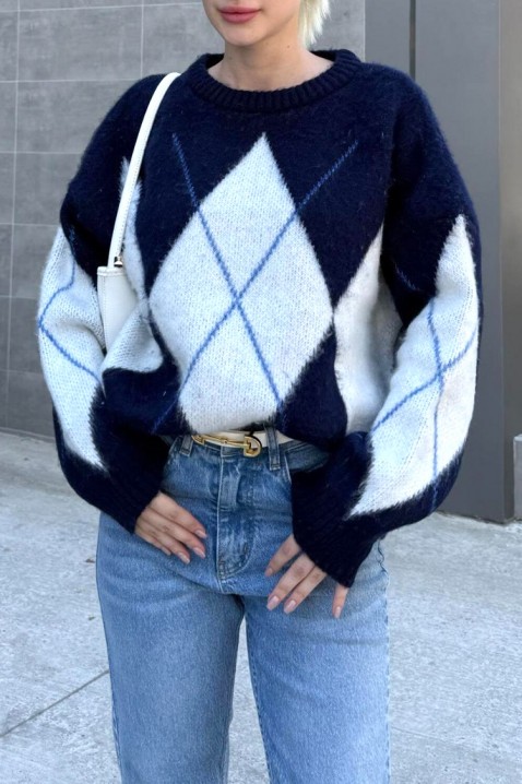 Пуловер KRIOFEGA NAVY, Цвят: тъмносин, IVET.BG - Твоят онлайн бутик.