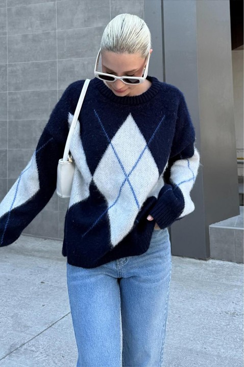 Пуловер KRIOFEGA NAVY, Цвят: тъмносин, IVET.BG - Твоят онлайн бутик.