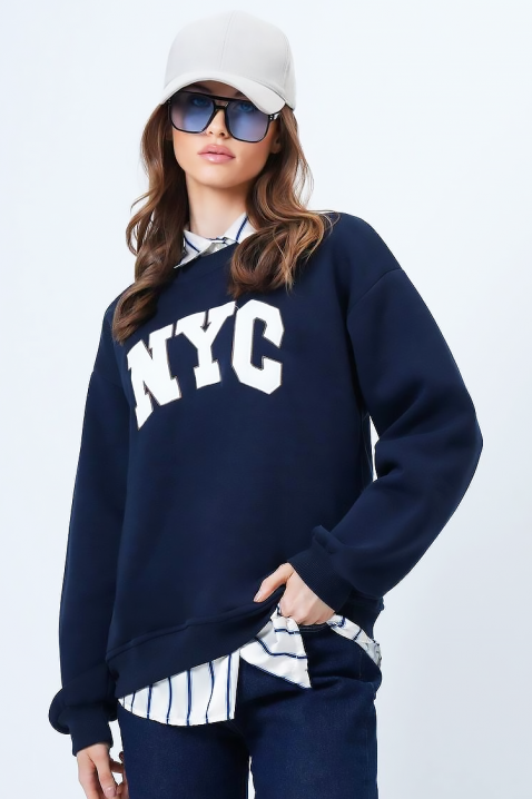 Дамска блуза NEVRILDA NAVY, Цвят: тъмносин, IVET.BG - Твоят онлайн бутик.