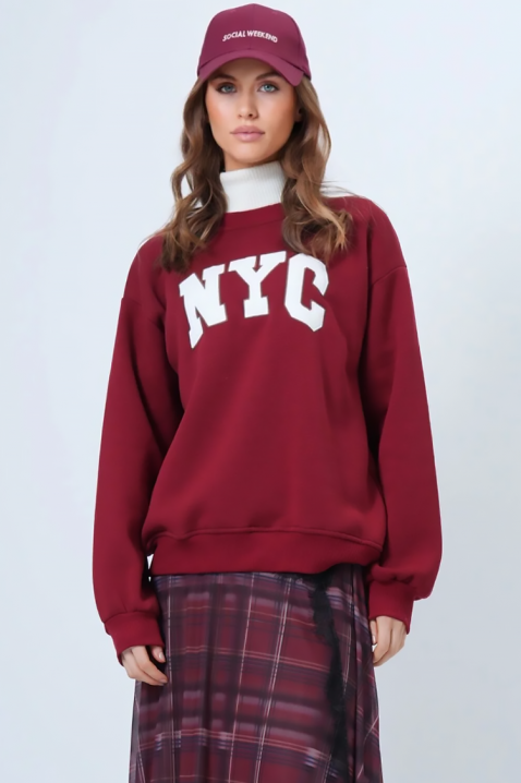 Дамска блуза NEVRILDA BORDO, Цвят: бордо, IVET.BG - Твоят онлайн бутик.