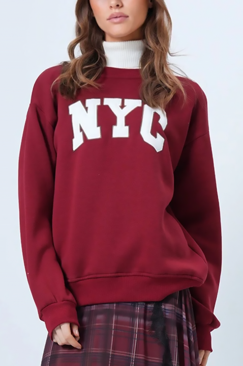 Дамска блуза NEVRILDA BORDO, Цвят: бордо, IVET.BG - Твоят онлайн бутик.