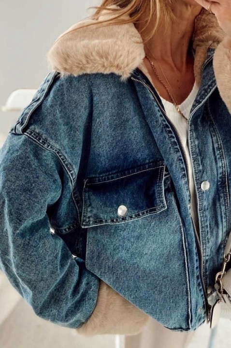 Дънково яке MINONZA, Цвят: син, IVET.BG - Твоят онлайн бутик.