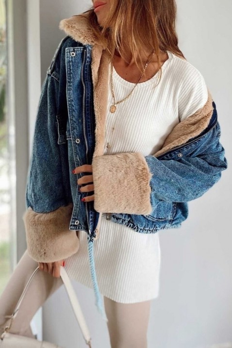 Дънково яке MINONZA, Цвят: син, IVET.BG - Твоят онлайн бутик.