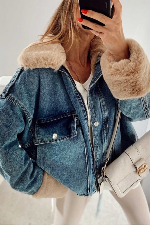 Дънково яке MINONZA, Цвят: син, IVET.BG - Твоят онлайн бутик.