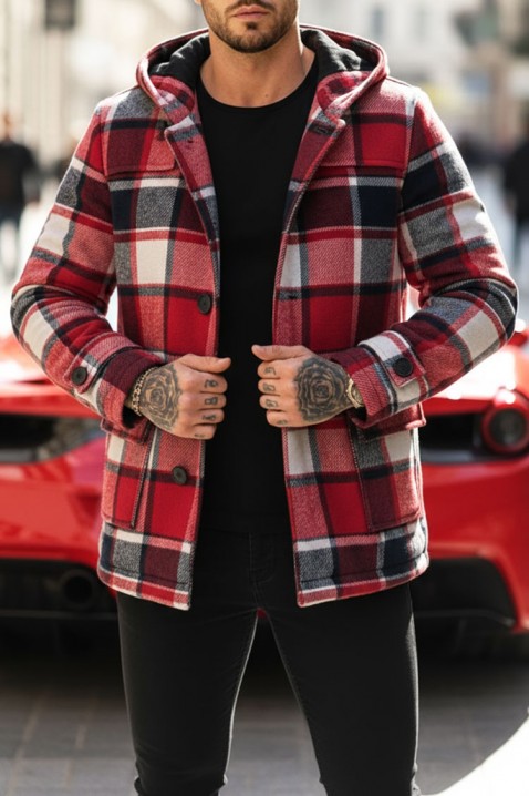 Мъжко палто STERFO RED, Цвят: червен, IVET.BG - Твоят онлайн бутик.