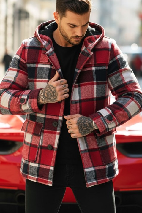 Мъжко палто STERFO RED, Цвят: червен, IVET.BG - Твоят онлайн бутик.