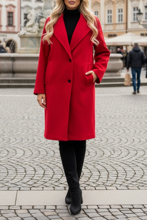 Палто ARGIOLA, Цвят: червен, IVET.BG - Твоят онлайн бутик.