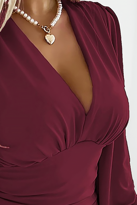 Дамска блуза SAVELDA BORDO, Цвят: бордо, IVET.BG - Твоят онлайн бутик.