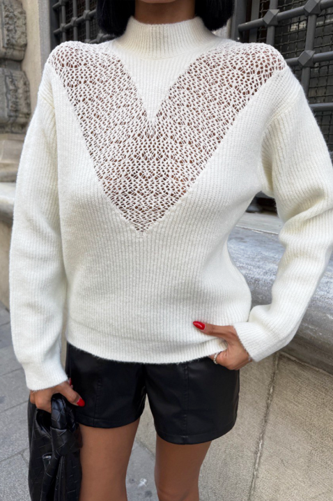 Пуловер EMOLINA, Цвят: екрю, IVET.BG - Твоят онлайн бутик.