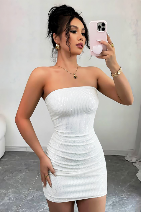 Рокля JOLINDA WHITE, Цвят: бял, IVET.BG - Твоят онлайн бутик.