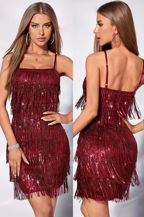 Рокля REZRENDA, Цвят: бордо, IVET.BG - Твоят онлайн бутик.