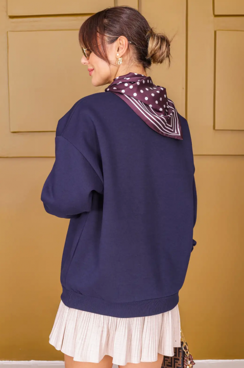 Дамска блуза ZAFERZA NAVY, Цвят: тъмносин, IVET.BG - Твоят онлайн бутик.