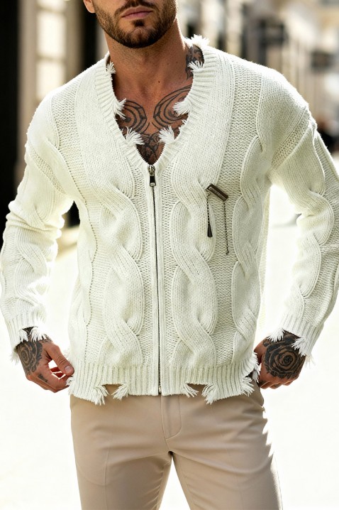 Мъжка жилетка JOLZERO ECRU, Цвят: екрю, IVET.BG - Твоят онлайн бутик.