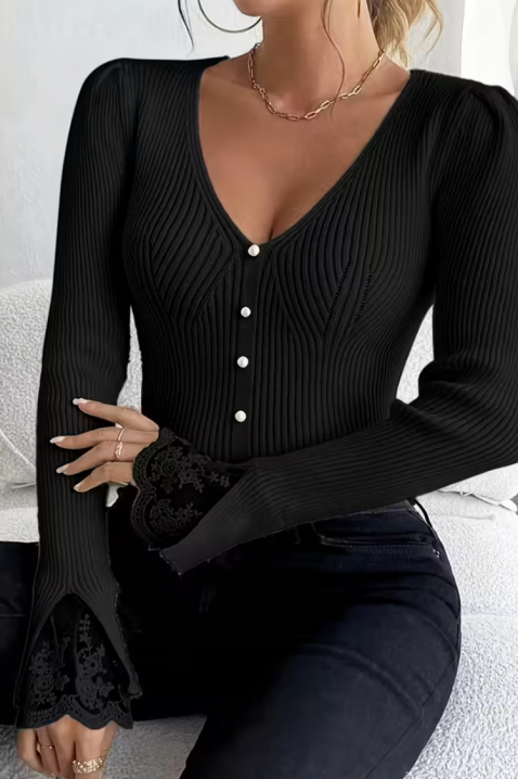 Дамска блуза ZLOVELDA BLACK, Цвят: черен, IVET.BG - Твоят онлайн бутик.