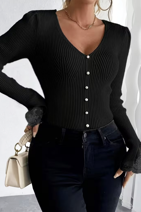 Дамска блуза ZLOVELDA BLACK, Цвят: черен, IVET.BG - Твоят онлайн бутик.