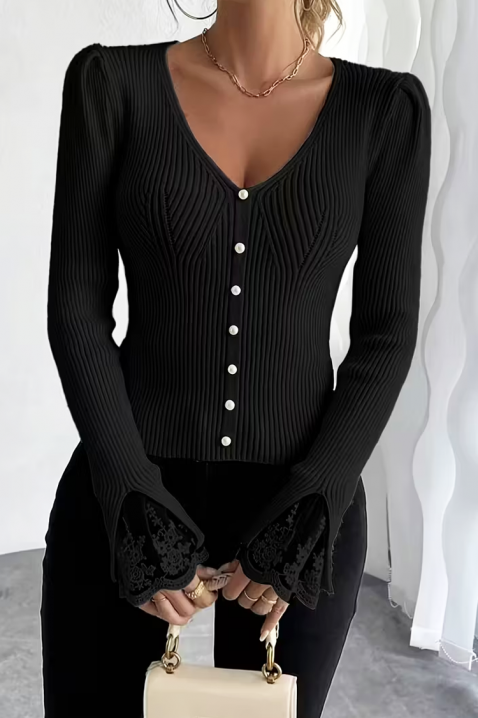 Дамска блуза ZLOVELDA BLACK, Цвят: черен, IVET.BG - Твоят онлайн бутик.