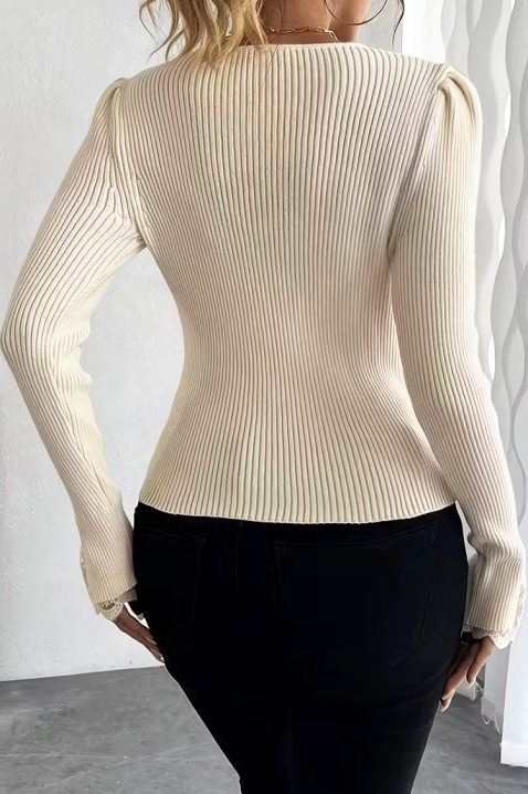 Дамска блуза ZLOVELDA ECRU, Цвят: екрю, IVET.BG - Твоят онлайн бутик.