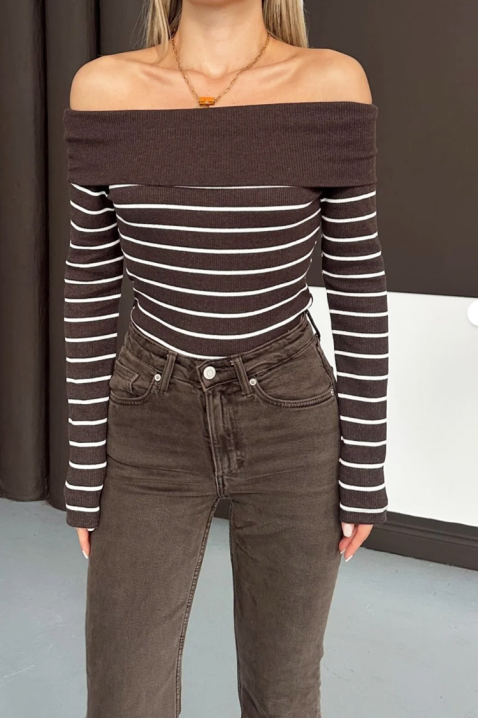 Дамска блуза PRESTILJA BROWN, Цвят: кафяв, IVET.BG - Твоят онлайн бутик.