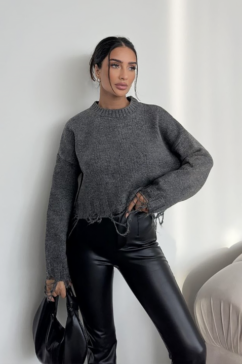 Пуловер NEVRINZA GRAFIT, Цвят: графит, IVET.BG - Твоят онлайн бутик.