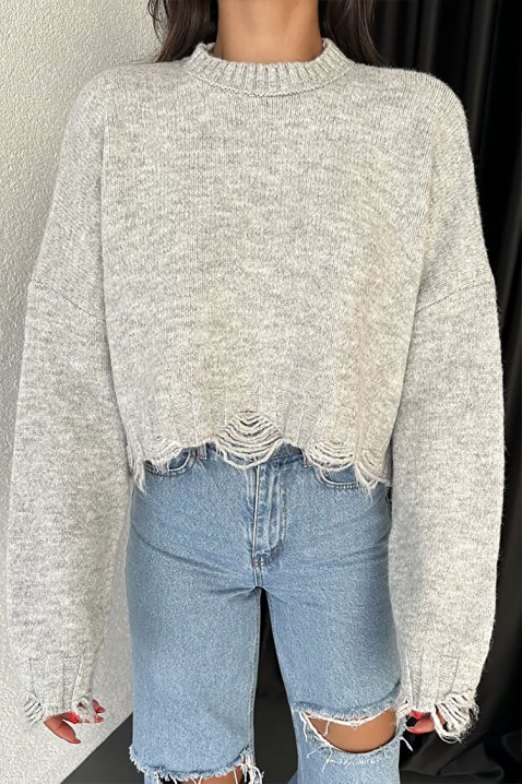 Пуловер NEVRINZA GREY, Цвят: сив, IVET.BG - Твоят онлайн бутик.