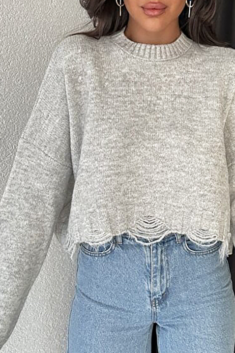 Пуловер NEVRINZA GREY, Цвят: сив, IVET.BG - Твоят онлайн бутик.