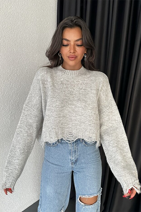 Пуловер NEVRINZA GREY, Цвят: сив, IVET.BG - Твоят онлайн бутик.