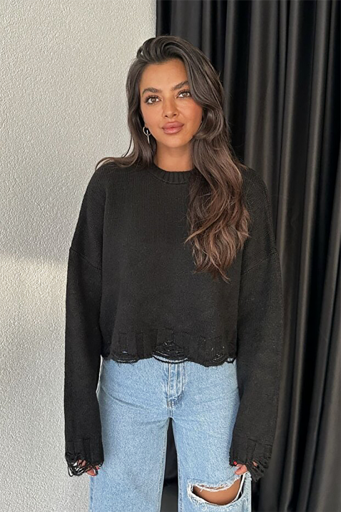 Пуловер NEVRINZA BLACK, Цвят: черен, IVET.BG - Твоят онлайн бутик.