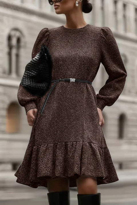 Рокля ESTOFIA BROWN, Цвят: кафяв, IVET.BG - Твоят онлайн бутик.