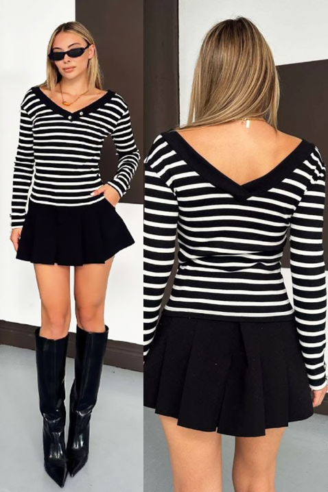 Дамска блуза FLEONZA BLACK, Цвят: черен, IVET.BG - Твоят онлайн бутик.