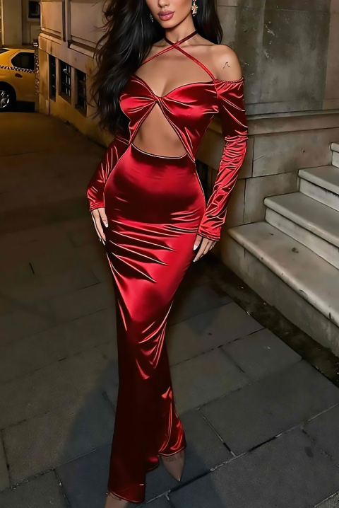 Рокля RUNVELZA, Цвят: червен, IVET.BG - Твоят онлайн бутик.