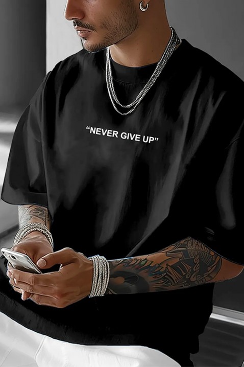 Мъжка тениска HREZO, Цвят: черен, IVET.BG - Твоят онлайн бутик.