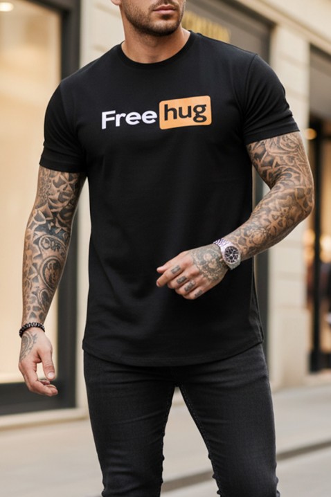 Мъжка тениска JEMFOLO, Цвят: черен, IVET.BG - Твоят онлайн бутик.