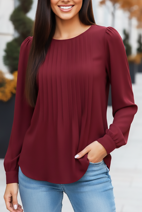 Дамска блуза TOVILDA BORDO, Цвят: бордо, IVET.BG - Твоят онлайн бутик.