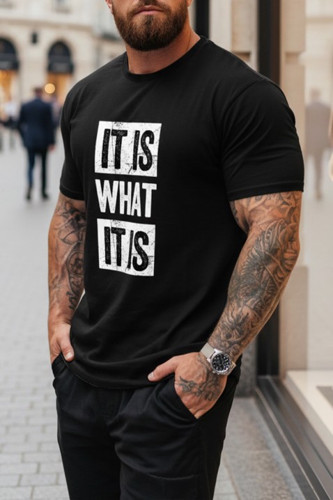 Мъжка тениска GRITER, Цвят: черен, IVET.BG - Твоят онлайн бутик.