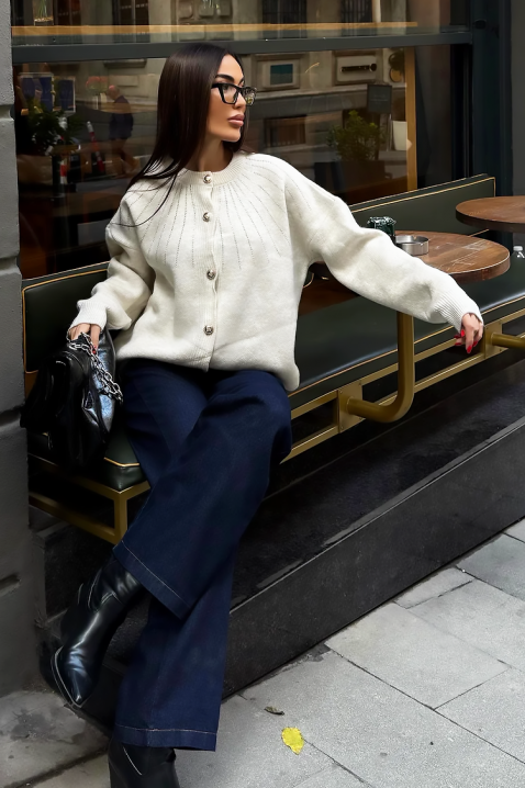 Жилетка KRODELSA ECRU, Цвят: екрю, IVET.BG - Твоят онлайн бутик.