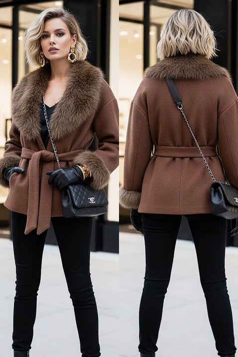 Палто ZARKENZA BROWN, Цвят: кафяв, IVET.BG - Твоят онлайн бутик.