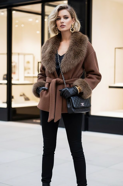 Палто ZARKENZA BROWN, Цвят: кафяв, IVET.BG - Твоят онлайн бутик.