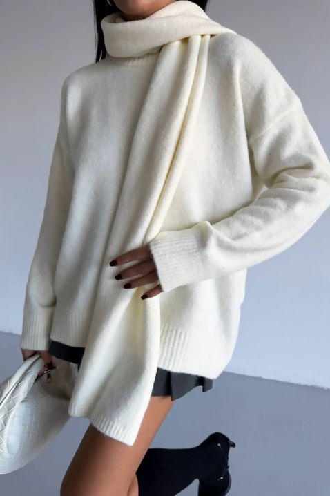 Пуловер ERTILODA ECRU, Цвят: екрю, IVET.BG - Твоят онлайн бутик.