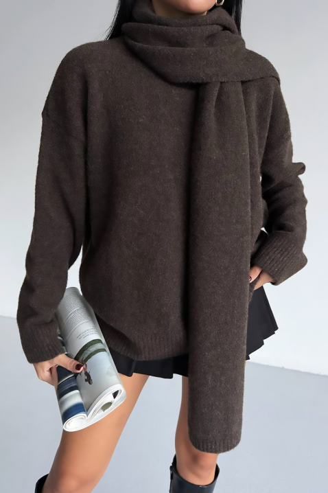 Пуловер ERTILODA BROWN, Цвят: кафяв, IVET.BG - Твоят онлайн бутик.