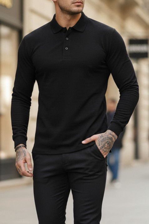 Мъжка блуза LEROJO BLACK, Цвят: черен, IVET.BG - Твоят онлайн бутик.