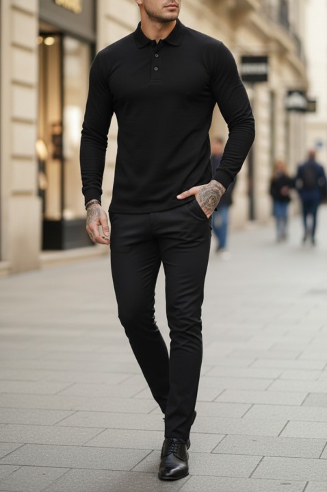 Мъжка блуза LEROJO BLACK, Цвят: черен, IVET.BG - Твоят онлайн бутик.