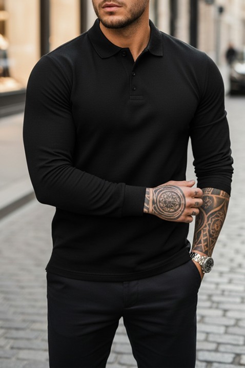 Мъжка блуза LEROJO BLACK, Цвят: черен, IVET.BG - Твоят онлайн бутик.