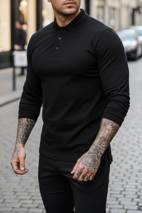 Мъжка блуза LEROJO BLACK, Цвят: черен, IVET.BG - Твоят онлайн бутик.